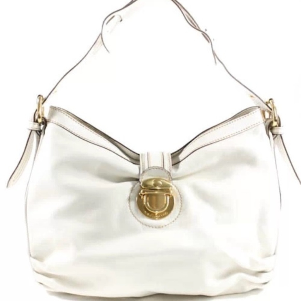 Marc Jacobs White Calf Leather Bag, E/W Hobo